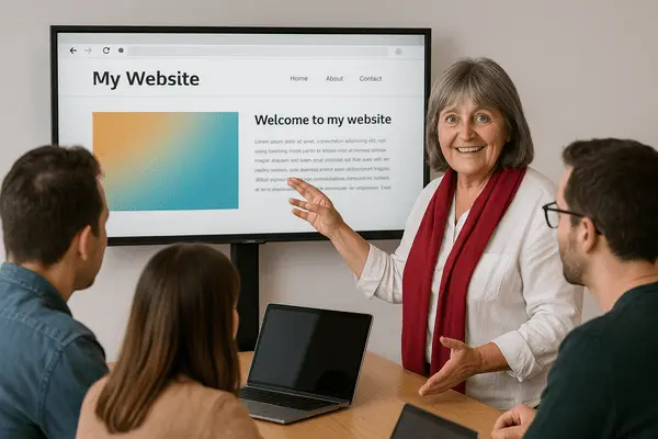 Réunion de l'équipe pour définir le design du site internet